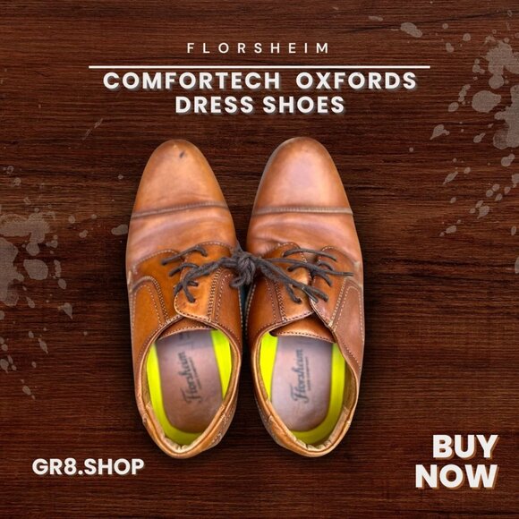 Florsheim Comfortech Mens Oxfords Dress Shoes Brown Leather Size 8.5 Made In Ind main image 7